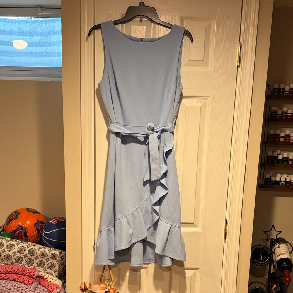 Calvin Klein Collection Light Blue Asymmetrical Dress